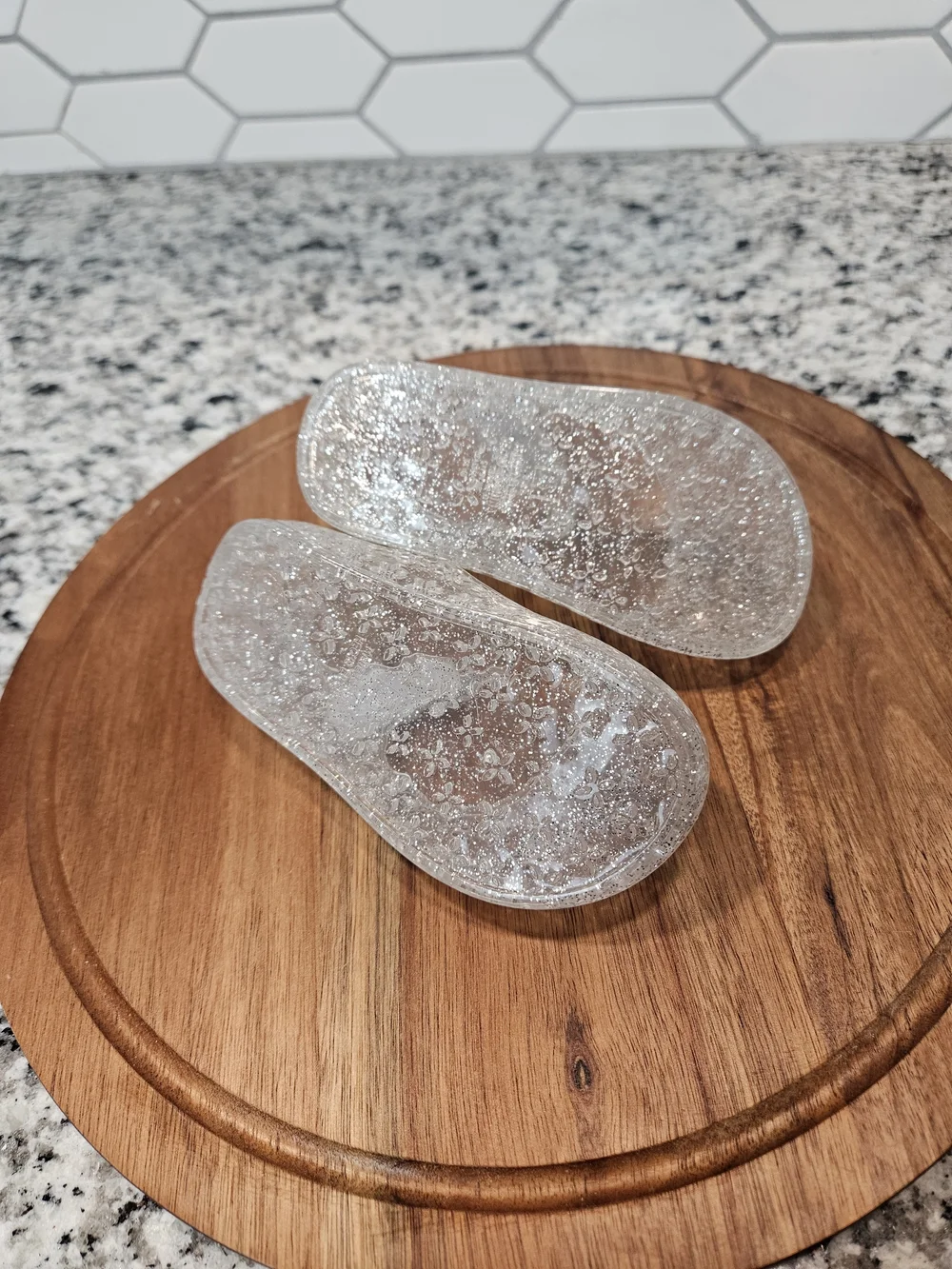Old Navy Clear Glitter Jelly Mary Jane Sandals